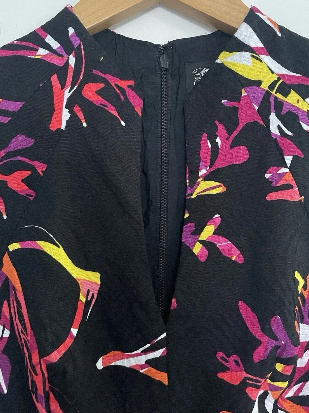 Jax Black Midi Dress with Magenta and Orange Floral Print - Picture 6 of 16